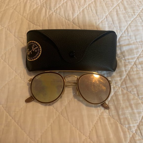 Ray-Ban Accessories - Ray-Ban Round Double Bridge Rose Gold Sunglasses